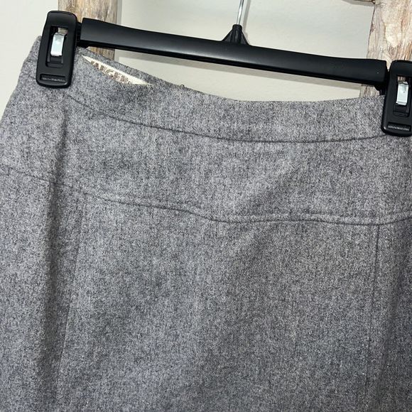 Jaeger London Vintage Gray  100% Wool High Waist A-Line Midi Skirt Sz 12 Britain - Picture 4 of 7
